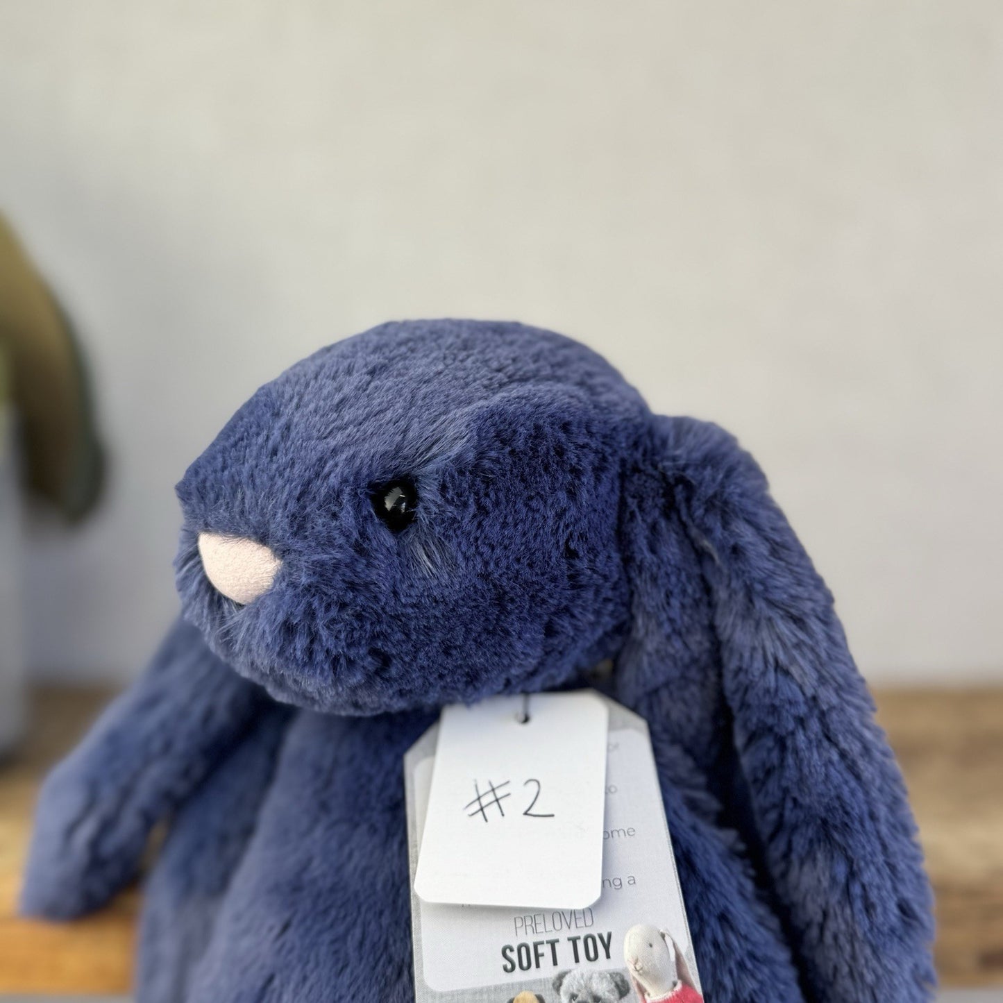 Jellycat Medium Navy Bashful Bunny - Jellycat Dark Blue Retired Rabbit 12” (#2)