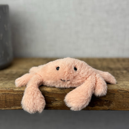 Jellycat Tiny Fluffy Crab - Mini Peach/Pink Crab Soft Toy New Condition 4"