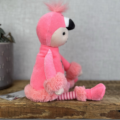 Jellycat Pink Perky Flamingo Flapper Doll Soft Plush Toy Ragdoll 12"