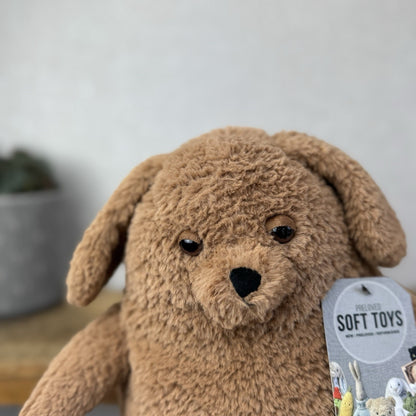 Jellycat Amore Dog - Large Textured Tan Dog Plush Toy Sleepy Puppy 11"
