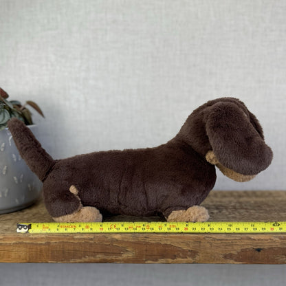 Jellycat Otto Sausage Dog - Brown/tan Sausage Dog Beanie Soft Toy Plush 14"