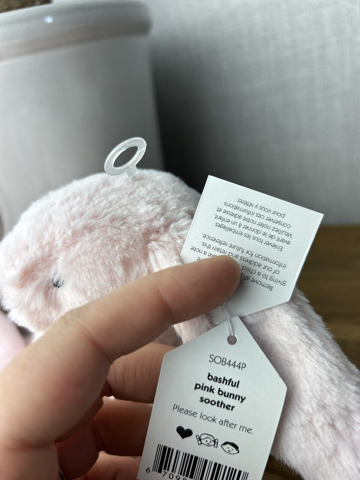 Jellycat Bashful Pink Bunny Soother - Pink Bunny Comfort Blanket - Baby Girl (2)