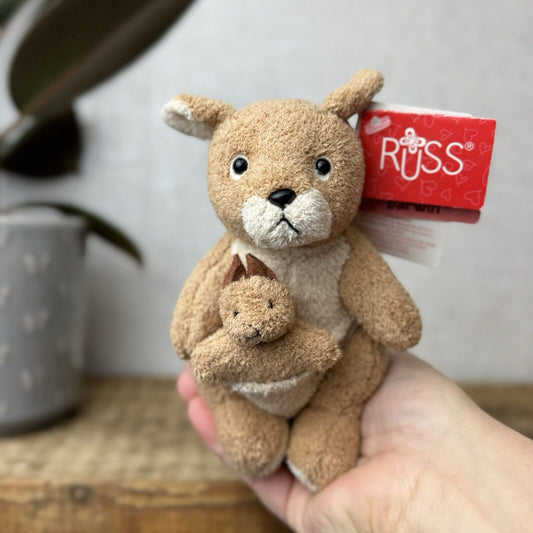 Russ Berrie Luv Pets - Tiny Kangaroo Darwin - Pocket Pal Tiny Beanie Soft Toy 6”