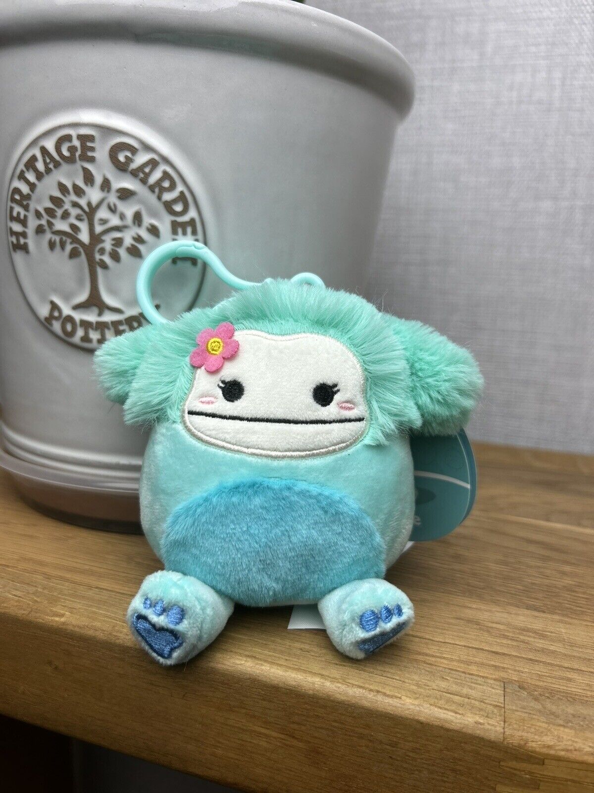 Squishmallows Clips - Blue Joelle Bigfoot Pink Flower 4 Inch BNWT Cute Kawaii