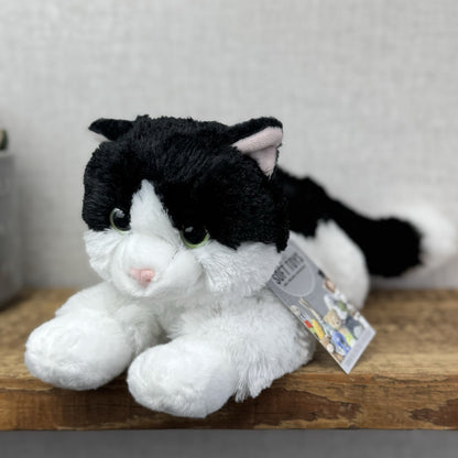 Aurora Flopsies Oreo Cat - Black/White Soft Beanie Floppy Cat Plush 12" 