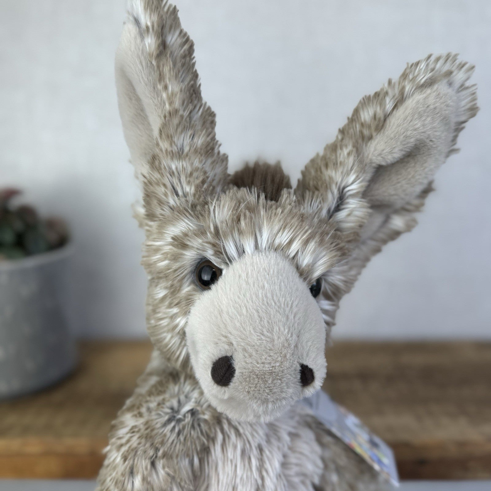Wrendale Designs - Gentle Jack Beanie Donkey Grey Mix Plush Hannah Dale Soft Toy