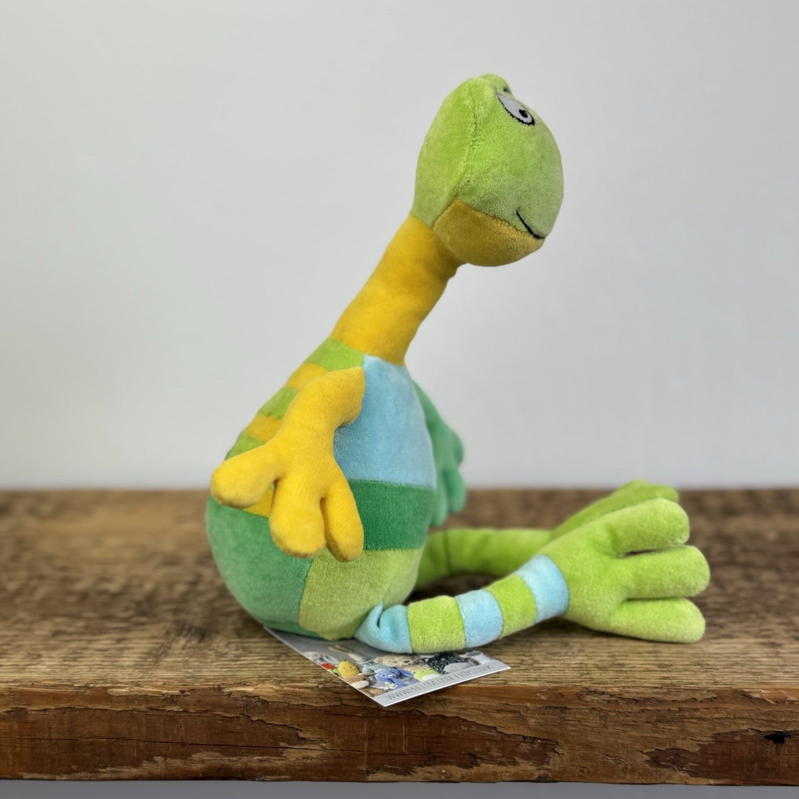 Jellycat Leggy Frog - Green Vintage Patchwork Soft Toy Rare 12"