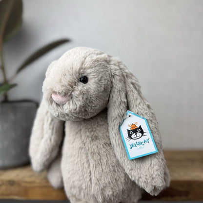 Jellycat Medium Bashful Beige Bunny - Light Brown Bunny Soft Toy Beanie 12” (2)