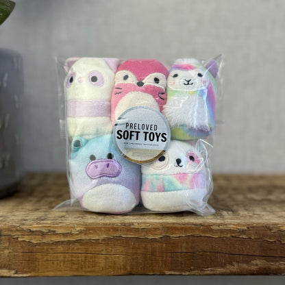 Squishmallow Squishville Pink Wild Animal Bundle - Fox, Panda, Hippo, Llama 2"