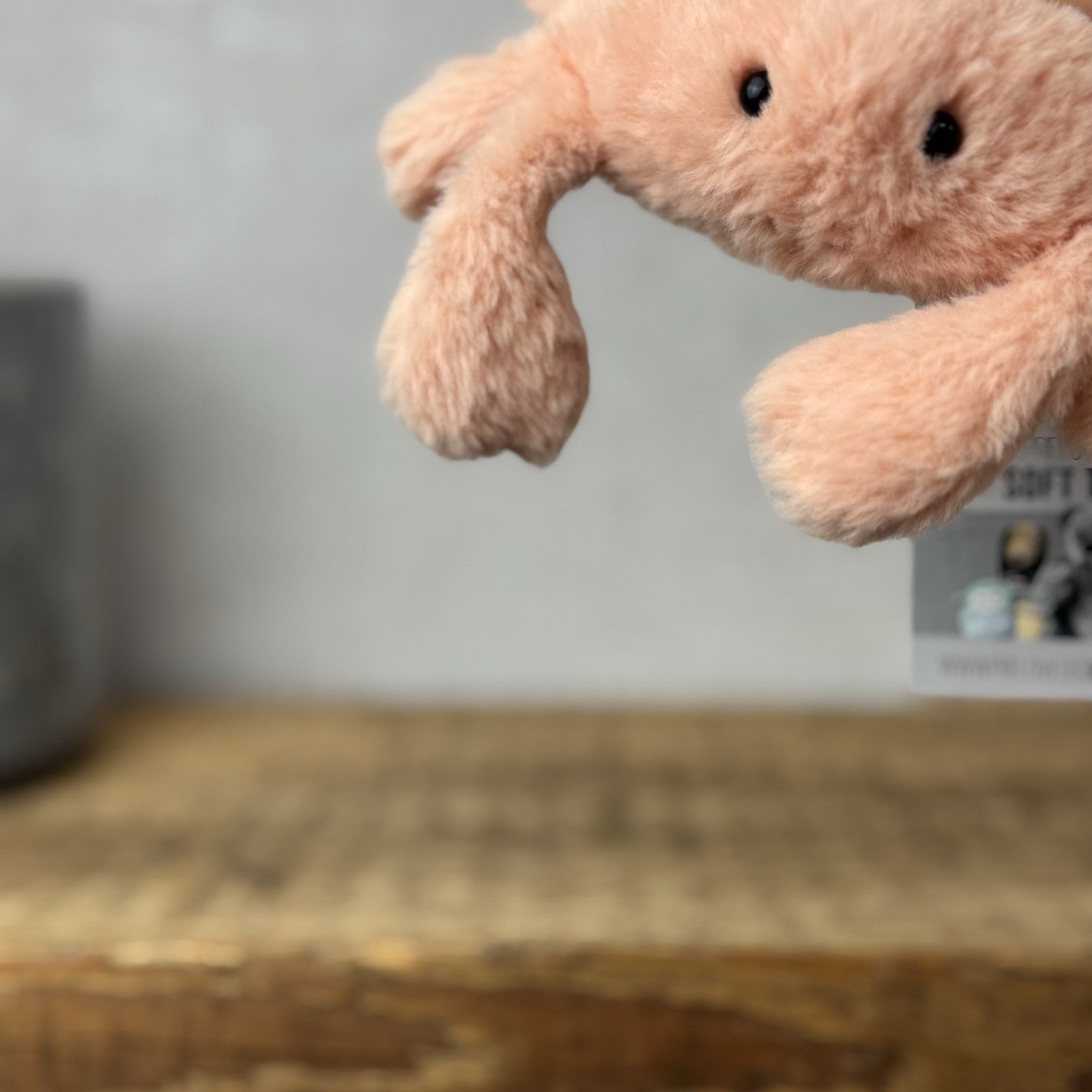 Jellycat Tiny Fluffy Crab - Mini Peach/Pink Crab Soft Toy New Condition 4"