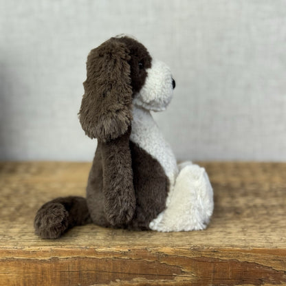 Jellycat Small Bashful Fudge Puppy - Brown Spaniel Bashful Dog Beanie Plush 8"