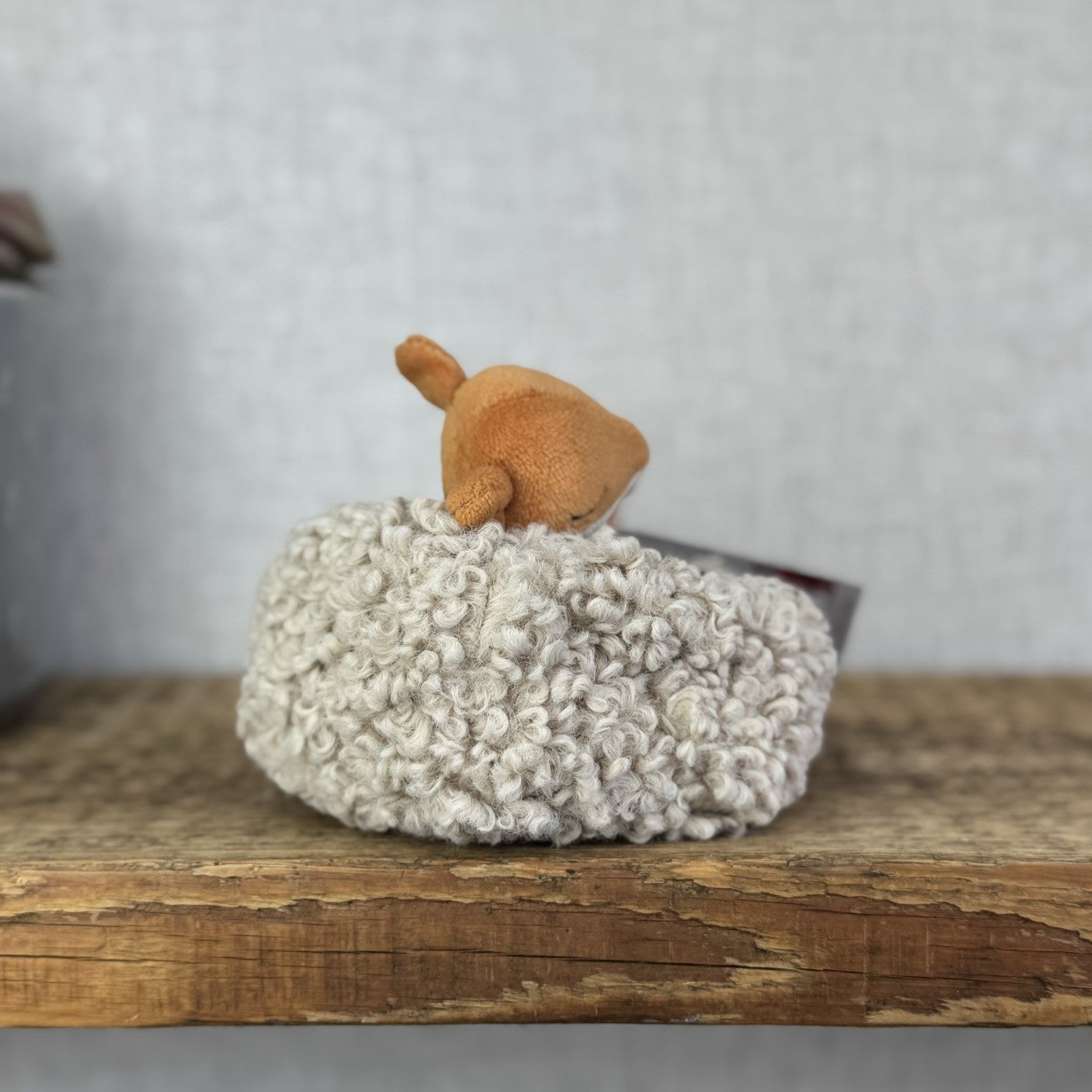 Jellycat Hibernating Fox - Tiny Fox In A Beanbag Nest Wildlife Plush Rare 5"