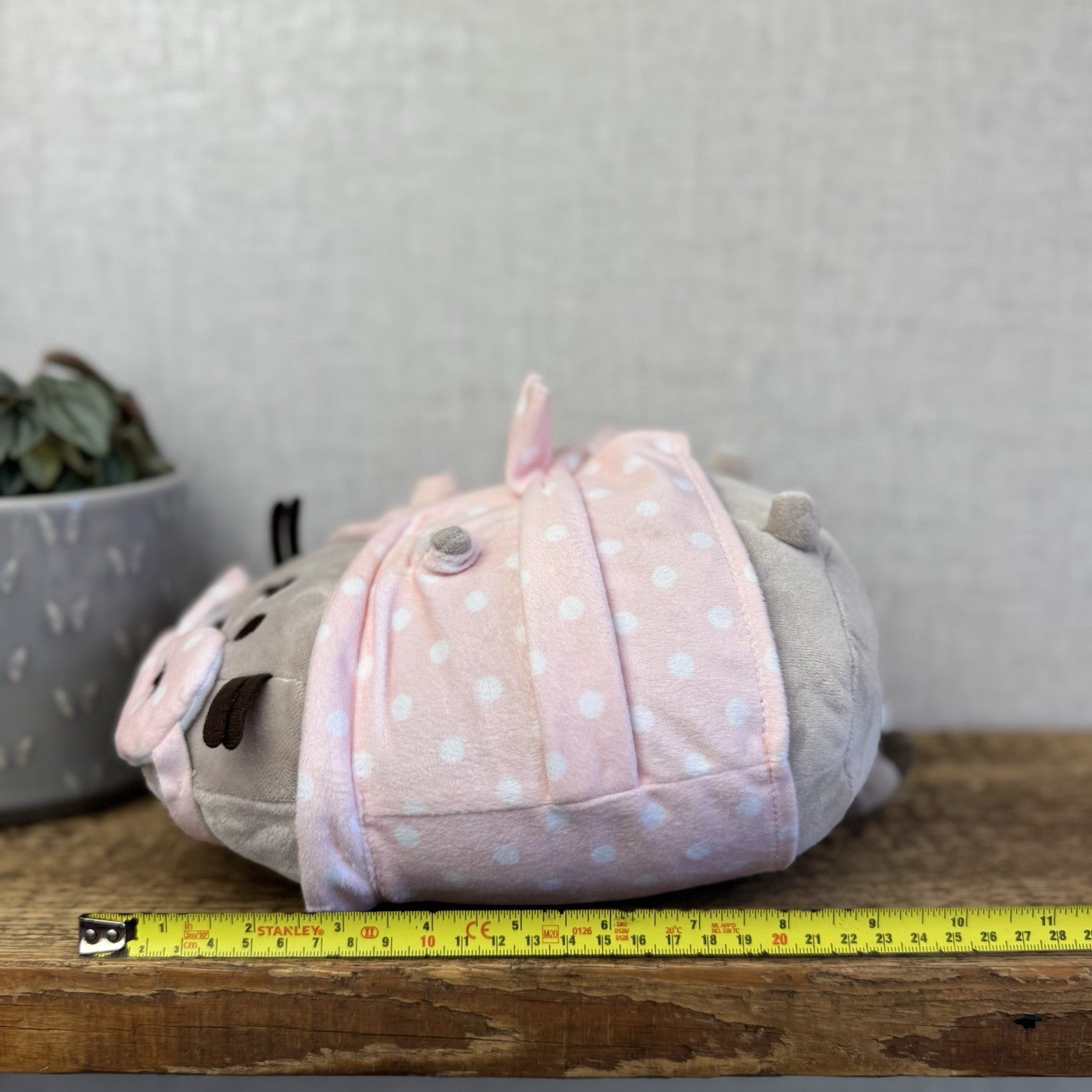 Gund Pusheen Cat - Sleepover Cat PJ Pink Spotty Dressing Gown With Tags 10"