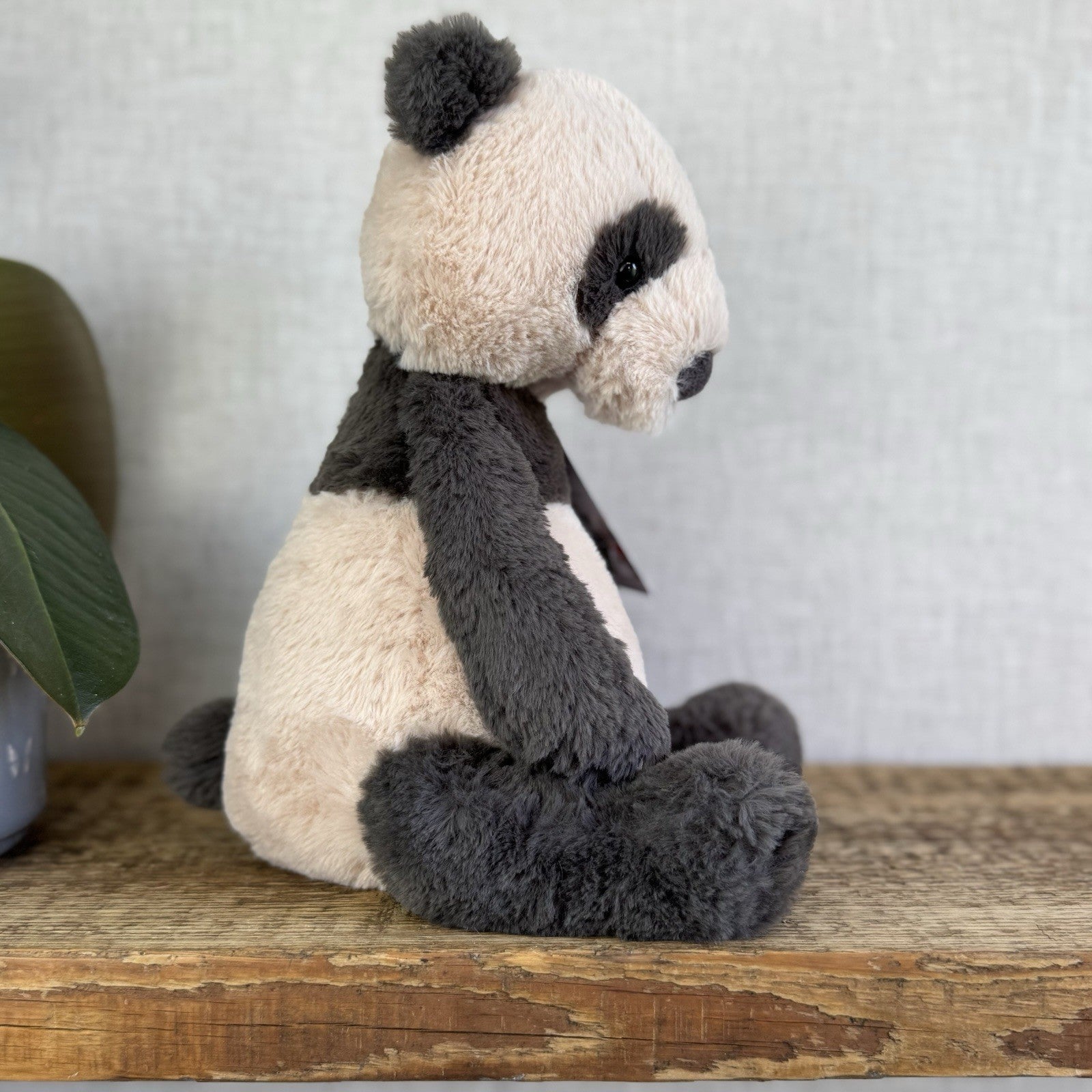 Jellycat Medium Puffles Panda - Super Soft Sitting Cream & Black Panda 13" (#2)