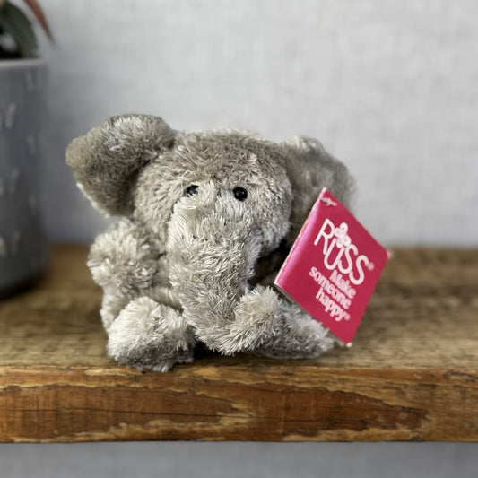 Russ Luvvies - Kristi Elephant Small Pudding Beanie Elephant New Tags 5"