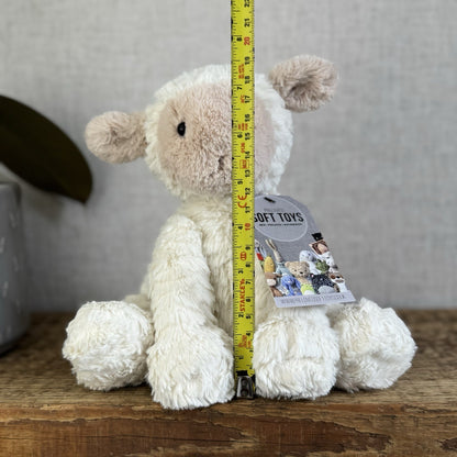 Jellycat Medium Fuddlewuddle Lamb Beige Face Textured Sheep Beanie 9" (#2)