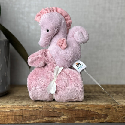 Jellycat Sienna Pink Seahorse Soother - Pink Comfort Blanket Soother Retired