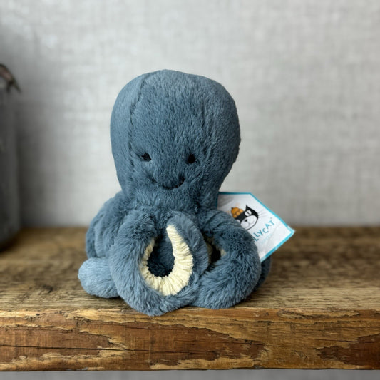 Jellycat Baby Storm Octopus - Tiny Blue Octopus Plush Beanie Retired Mini 5” NWT