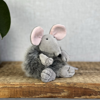 Jellycat Puffball Mouse - Fluffy Grey Ball Mouse Soft Toy Vintage Retired 5"