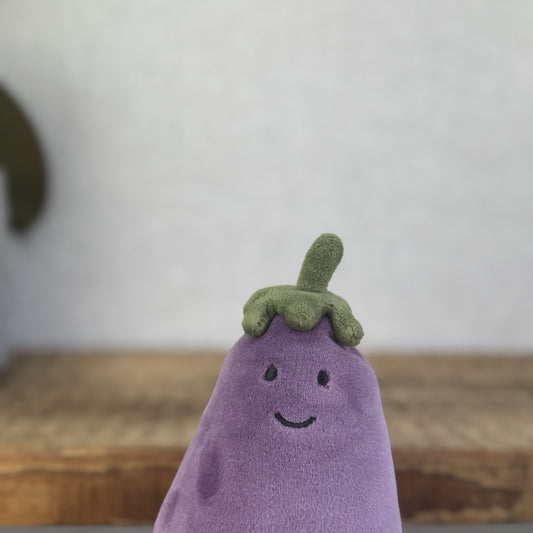 Jellycat Vivacious Aubergine - Small Purple Velour Beanie Vegetable Play 7" (#2)