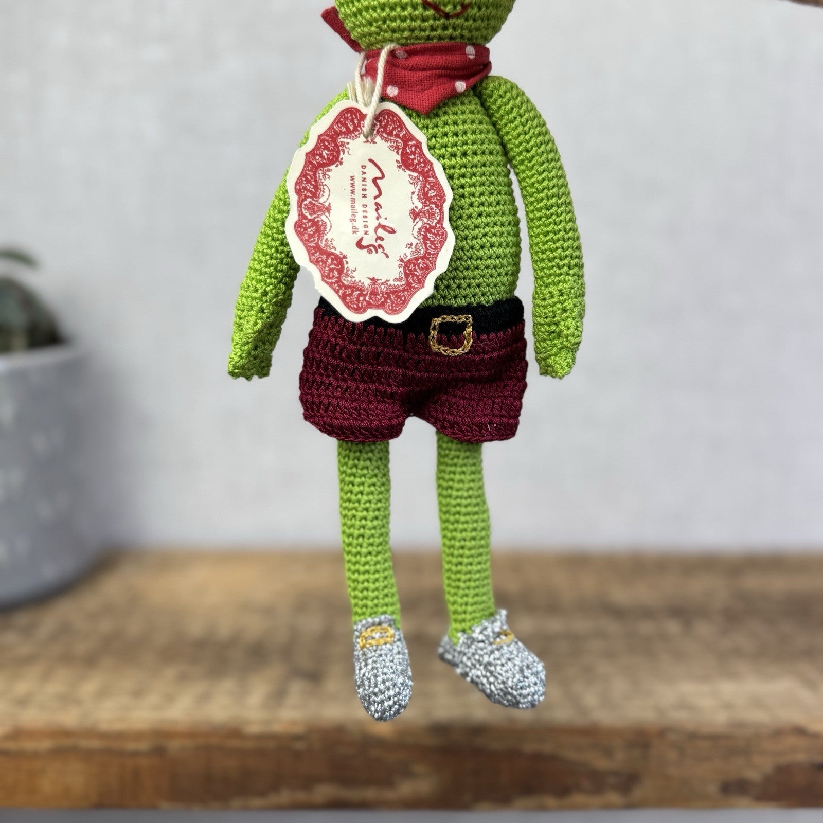 Maileg Knitted Frog Prince - Rare Retired Item 16-0026-00 New With Tags 9"