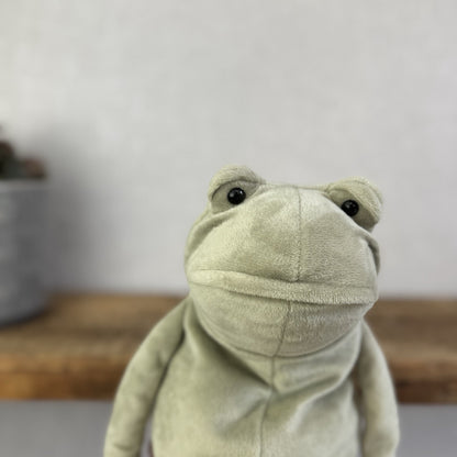 Jellycat Heritage Collection Medium Fergus Frog - Suede Green Floppy Frog 12"
