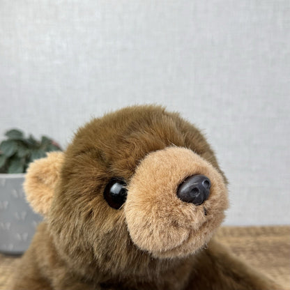 TY Baby Buddy Bear 1991 - Rare Flat Black Bear Brown Floppy Bear Hard To Find