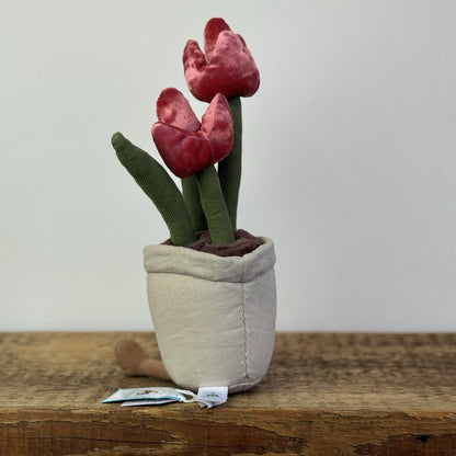 Jellycat Amuseables Tulip - New With Tags Red Tulip Plant Pot - New with tags