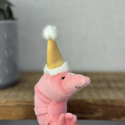 Jellycat Celebration Crustacean Shrimp Prawn Soft Toy Plush - Shrimp In Hat (#2)