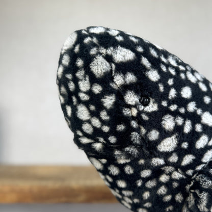 Jellycat Large Pebble Shark - Black/White Spot Large Beanie Shark 25"