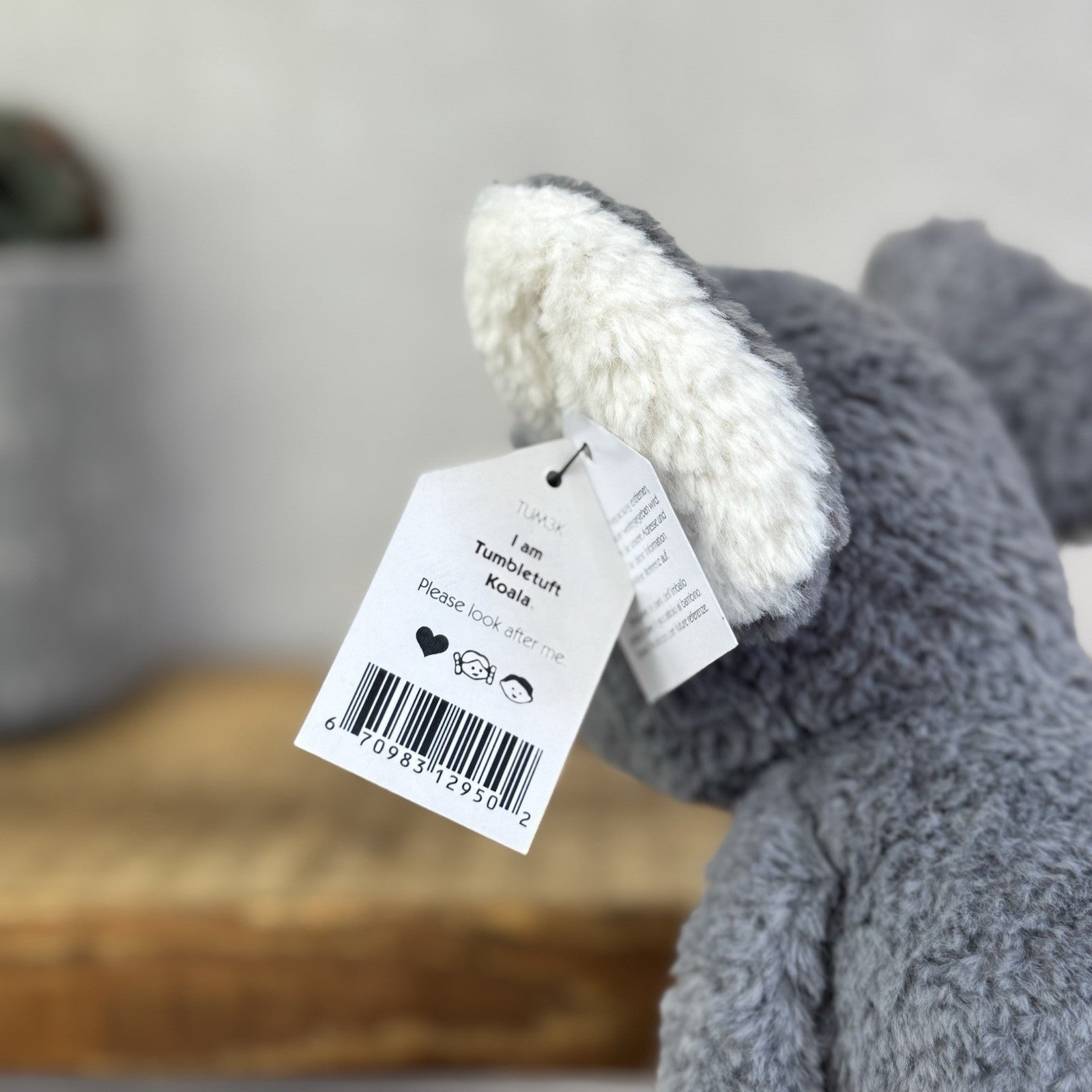 Jellycat Tumbletuft Koala - Grey Koala Bear Soft Toy Beanie Textured 8” New Tags