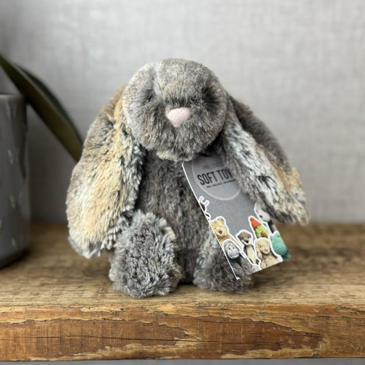 Jellycat Small Cottontail Bunny - Woodland Bunny - Brown Grey Bunny Small 8”