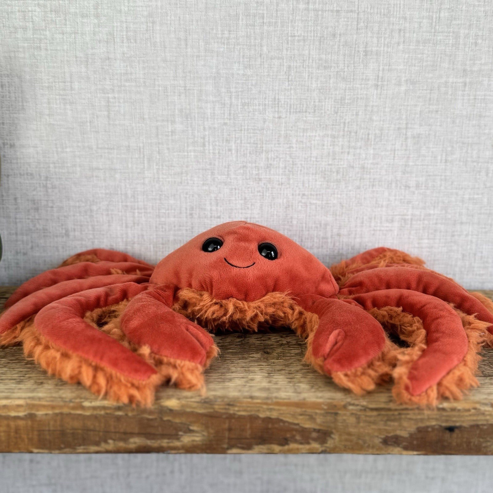 Jellycat Spindleshanks Crab - Red Fluffy Legs Crab Retired Soft Toy Beanie 12”
