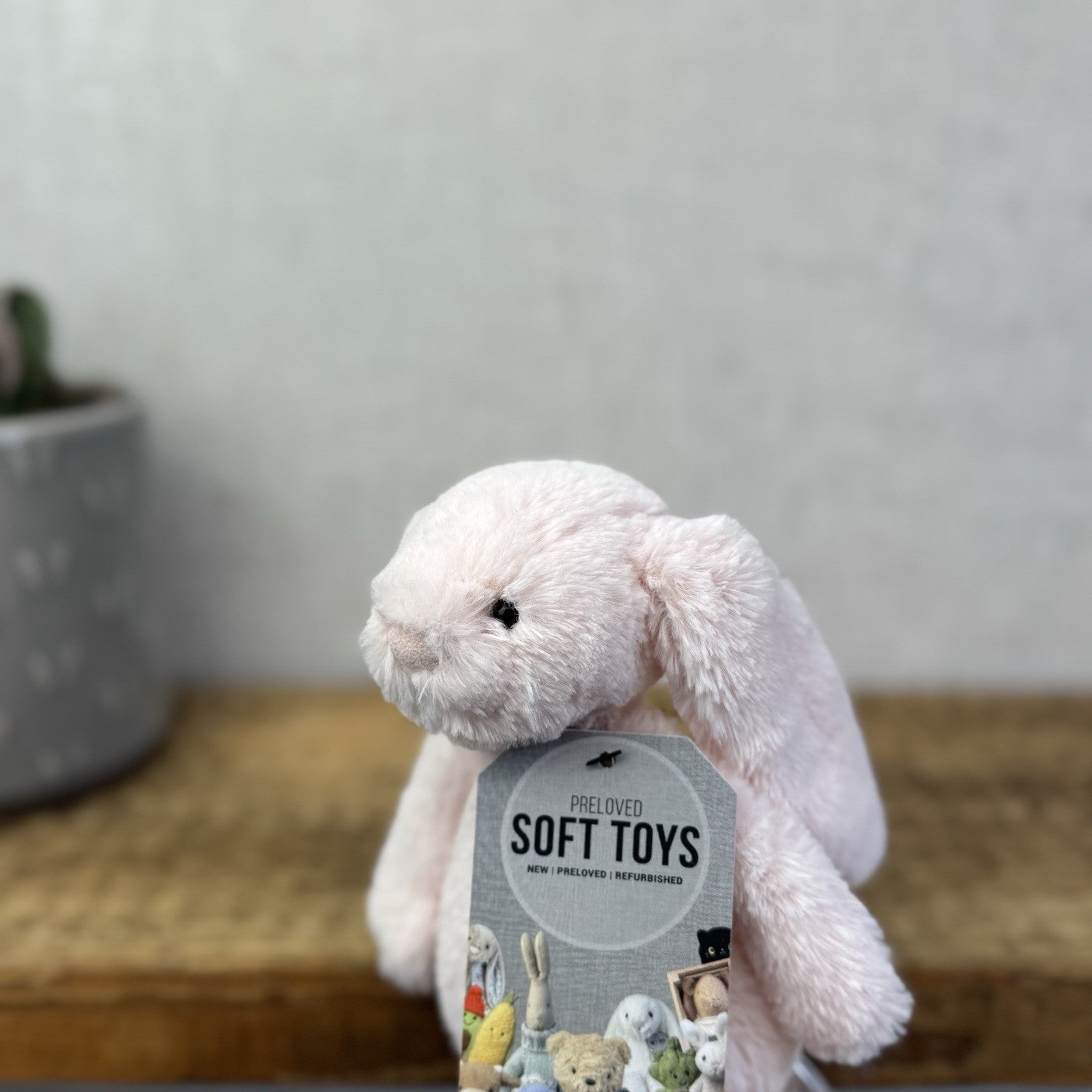 Jellycat Bashful Bunny Rattle Baby Pink- Baby Pink Small Rabbit Rattle Toy 8”