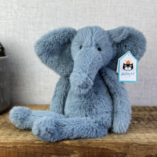 Jellycat Sweetie Elephant - Blue Fluffy Medium Elephant Soft Toy New With Tags