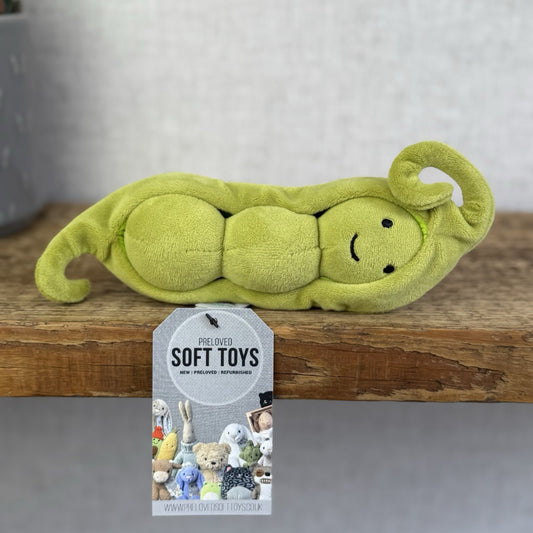 Jellycat Vivacious Pea Pod - Beanie Vegetable Soft Toy - Play Food Soft Toy 8"