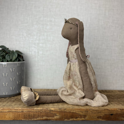 Maileg Medium Bunny Delphine - Brown Princess Bunny Rare 17”