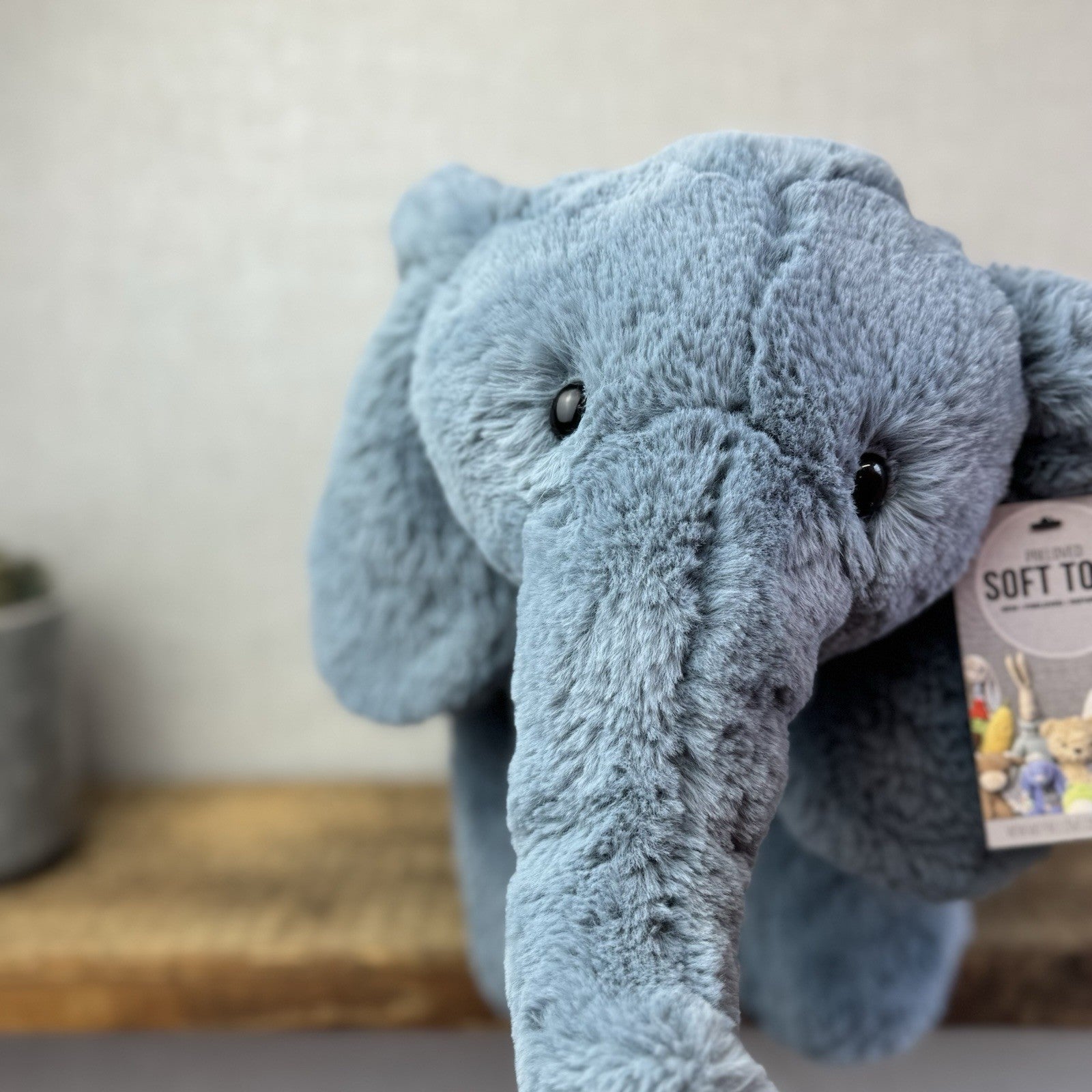 Jellycat Large Huggady Elephant - Big Floppy Elephant Beanie Rare/Retired 26"