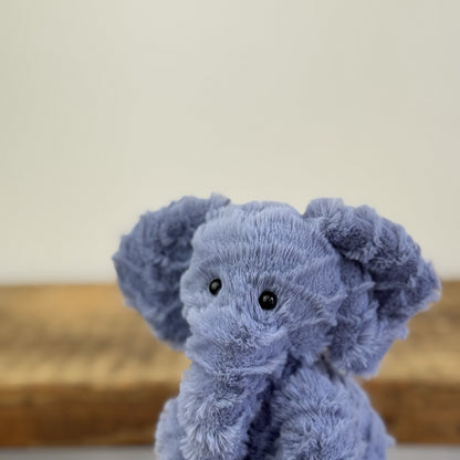 Jellycat Tiny Fuddlewuddle Elephant - Blue Soft Toy Retired Beanie 5"