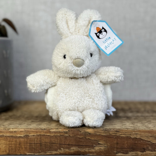 Jellycat Nugget Soother - White Bunny Roll Up Soother Bunny Retired Rare