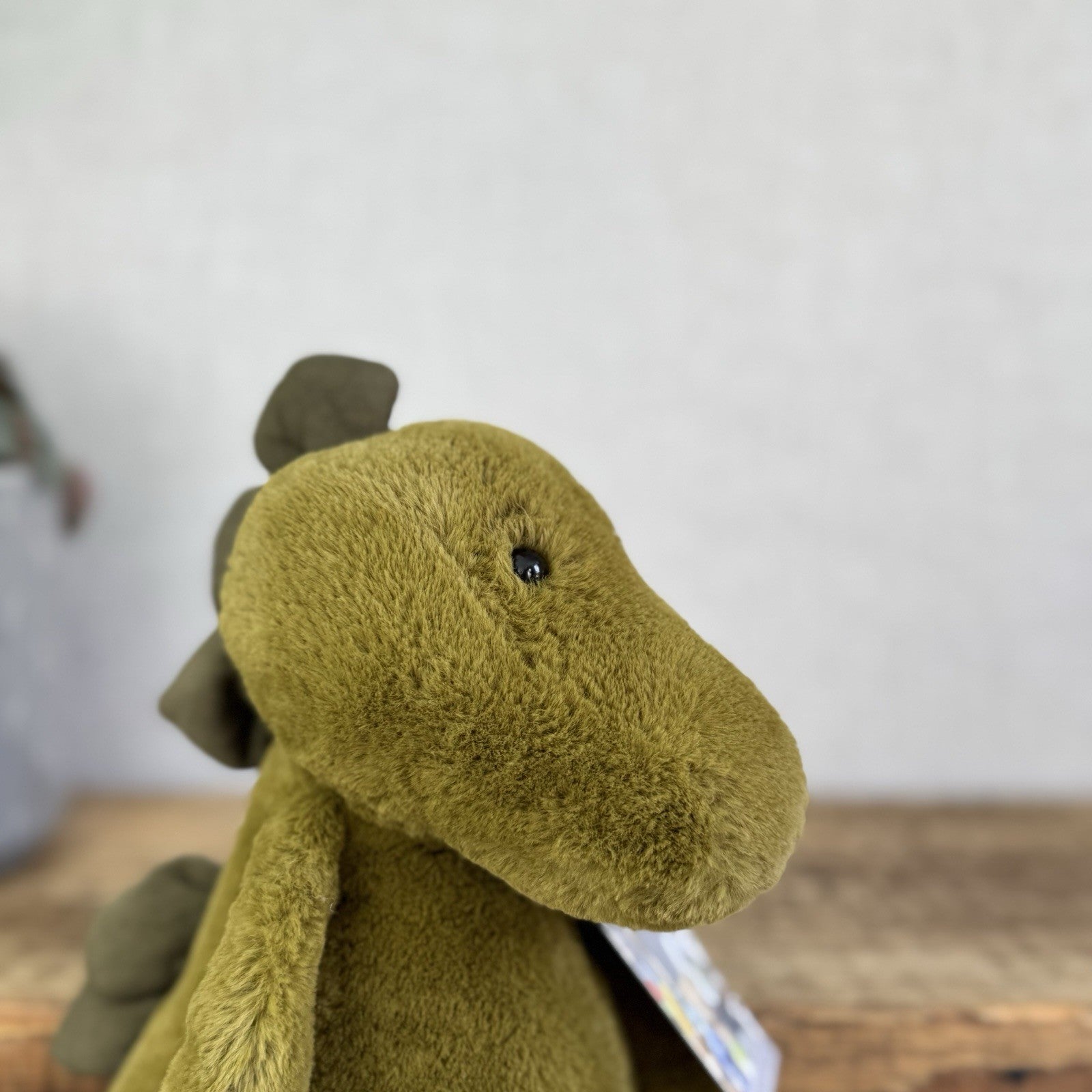 Jellycat Medium Bashful Dino - Medium Bashful Green Dinosaur Soft Toy 12"