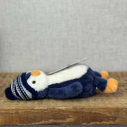 Jellycat Small Bashful Navy Bobble Hat Penguin - Blue Penguin Stripe Hat 8”