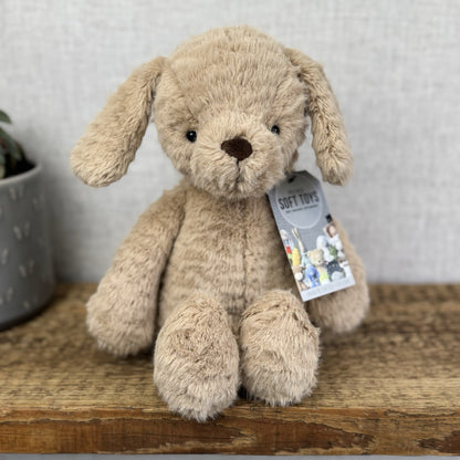 Jellycat Rolie Polie Puppy - Textured Beige Retired Puppy Soft Toy NWOT 12"