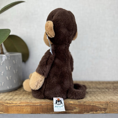 Jellycat Wumper Monkey - New With Tags Deep Brown Monkey Soft Beanie Retired 12”