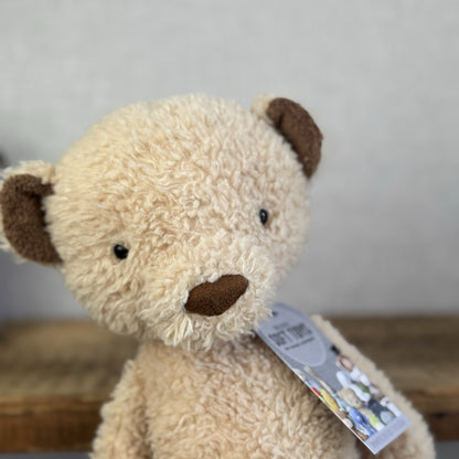Jellycat Medium Vintage Bear - Vintage Light Brown Bear Beanie Soft Toy 12” (#2)