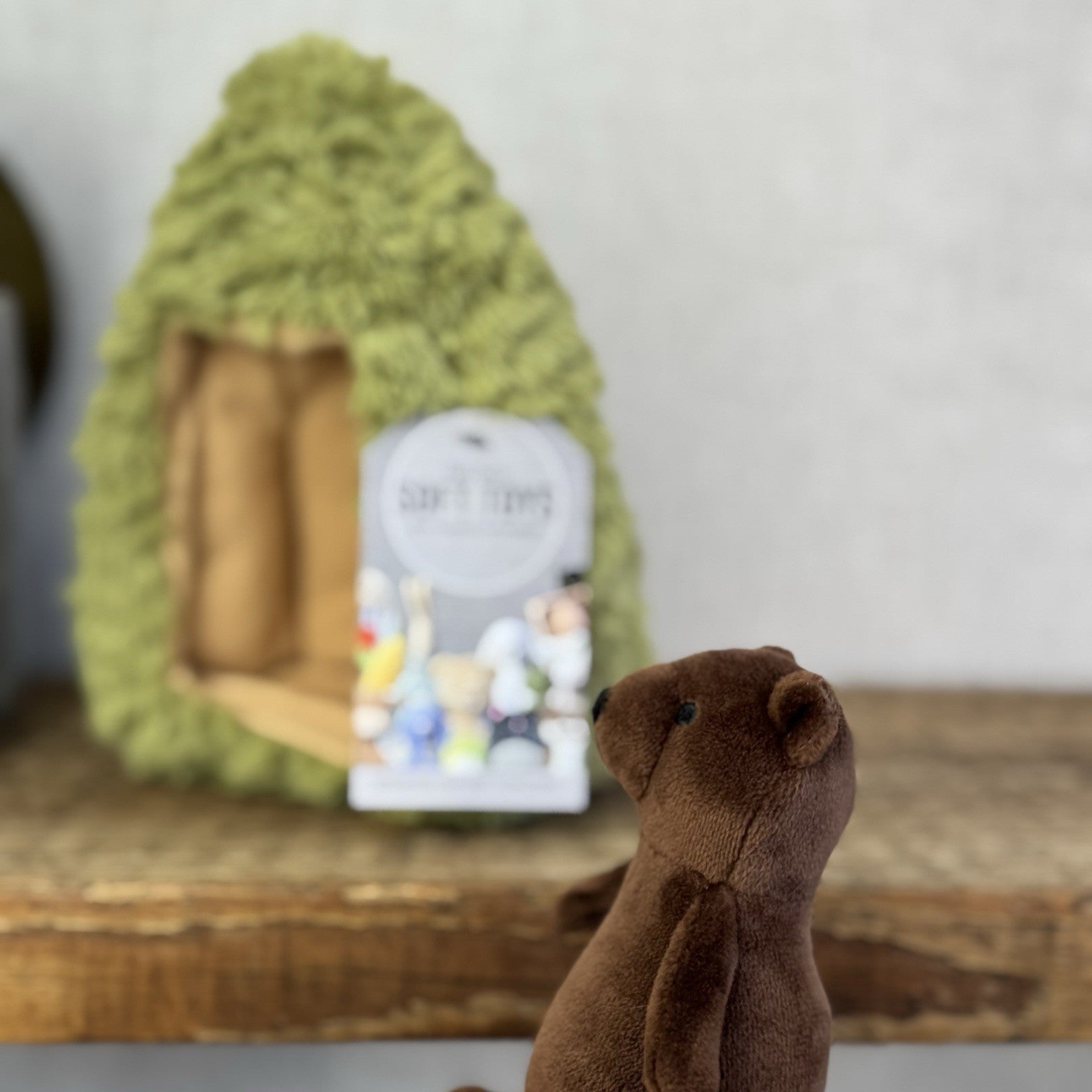 Jellycat Forest Fauna Bear - Tiny Pocket Pal Bear With Tree House Cute Plush 8"