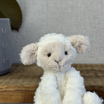 Jellycat Tiny Baby Fuddlewuddle Lamb - Baby Pocket Pal Beanie White Lamb 4” (#2)