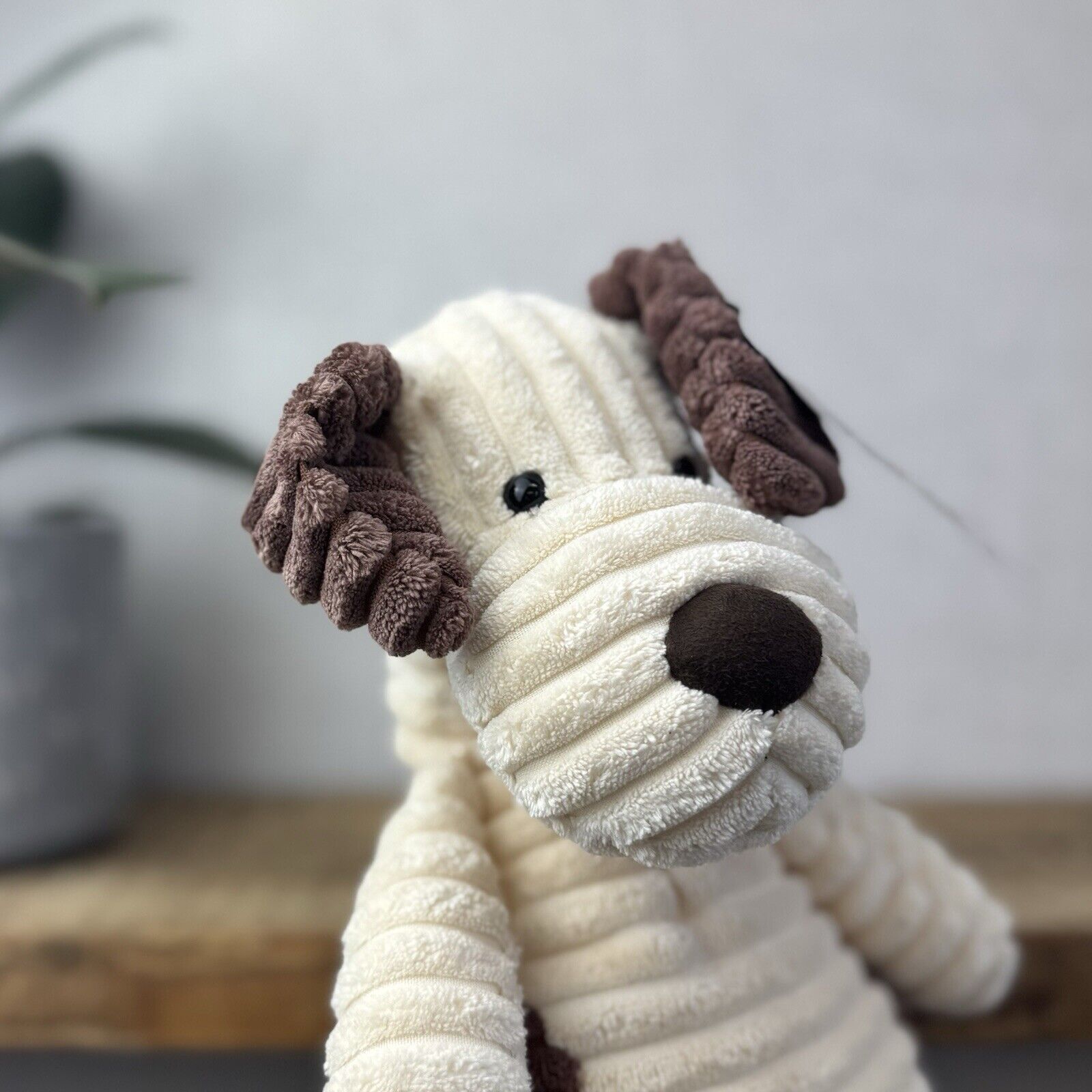Jellycat Medium Cordy Roy Puppy Dog - Cream & Brown Corduroy Dog 14"
