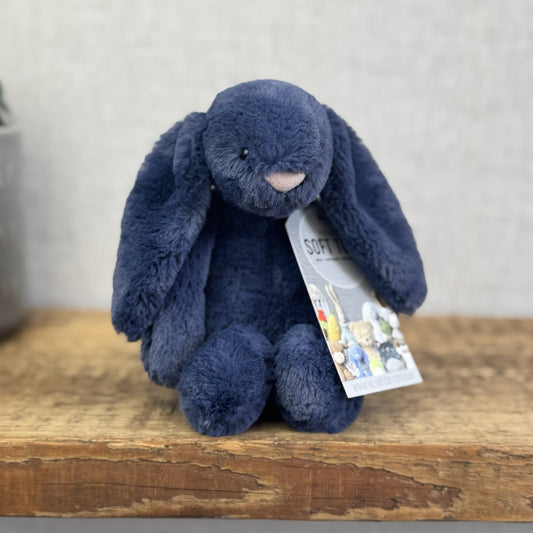 Jellycat Small Navy Bashful Bunny Rabbit - Small Navy Blue Bunny Rabbit Retired 