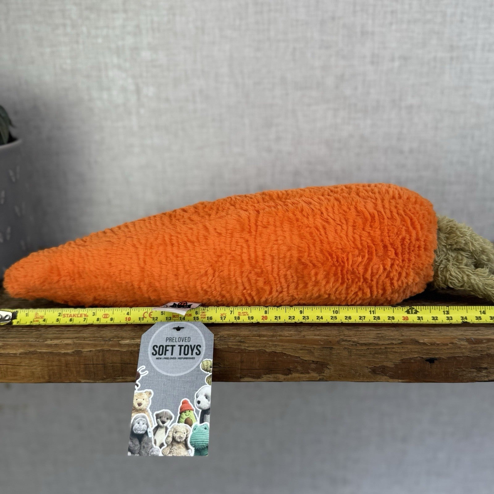 Jellycat Large Amuseable Carrot - Orange Fluffy Carrot Beanie Plush Retired 15"